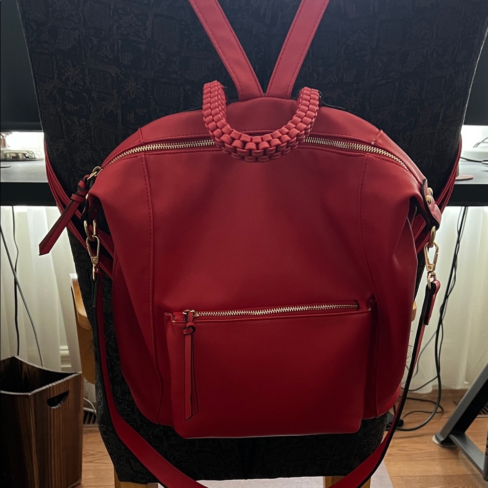 Red Women’s Backpack Handbag